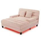 Canapé convertible moderne et confortable avec dossier réglable et lumière LED, canapé profond rembourré pour salon