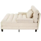 Canapé convertible moderne et confortable avec dossier réglable et lumière LED, canapé profond rembourré pour salon