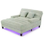 Canapé convertible moderne et confortable avec dossier réglable et lumière LED, canapé profond rembourré pour salon