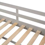 Lit mezzanine simple avec tiroirs de rangement, lit mezzanine bas en bois avec deux étagères pour enfants