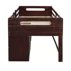 Lit mezzanine simple avec tiroirs de rangement, lit mezzanine bas en bois avec deux étagères pour enfants