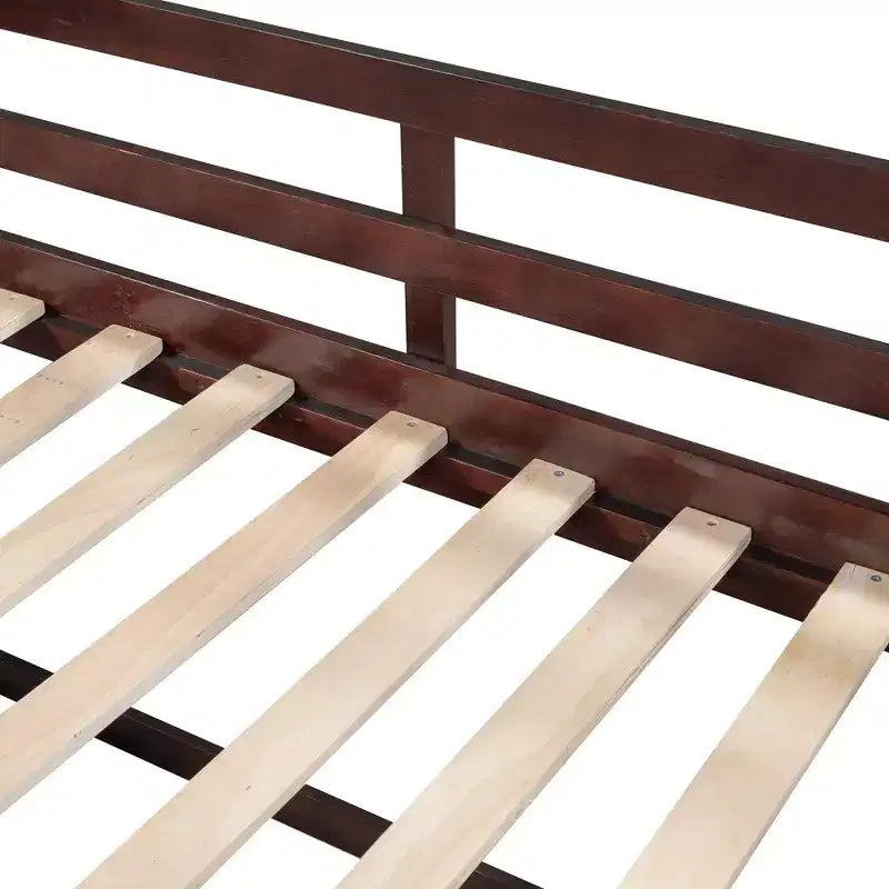 Lit mezzanine simple avec tiroirs de rangement, lit mezzanine bas en bois avec deux étagères pour enfants