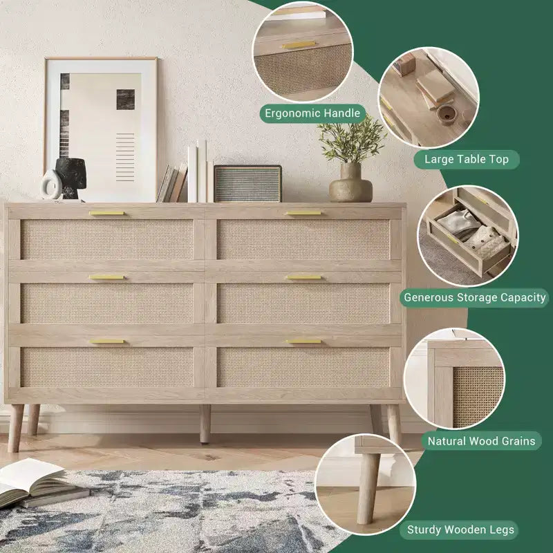 Commode en rotin