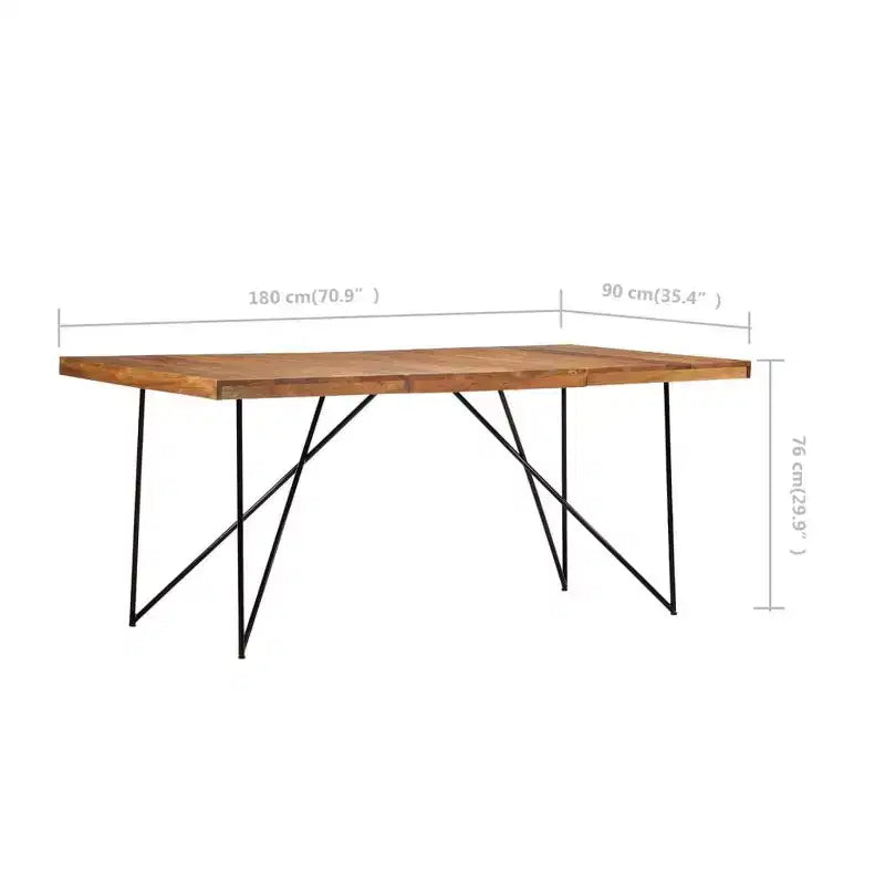 Table de salle à manger industrielle - Bois massif et acier