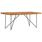 Table de salle à manger industrielle - Bois massif et acier