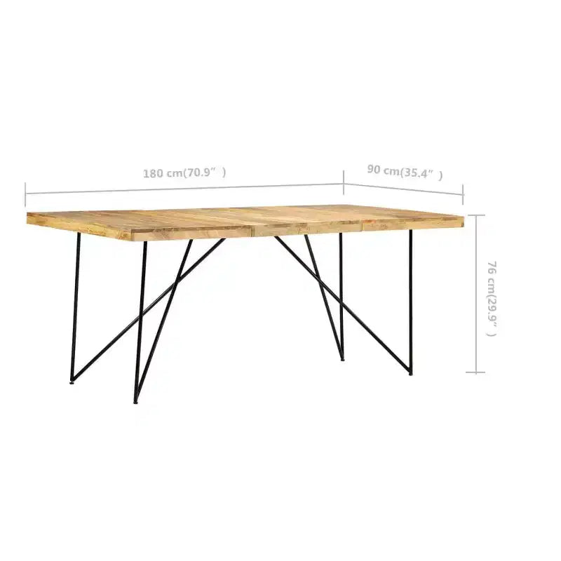 Table de salle à manger industrielle - Bois massif et acier