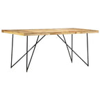 Table de salle à manger industrielle - Bois massif et acier
