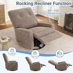 Fauteuil inclinable de chambre d'enfant, fauteuil à bascule pivotant à 360°, avec dossier et repose-pieds réglables, pour salons, chambres à coucher