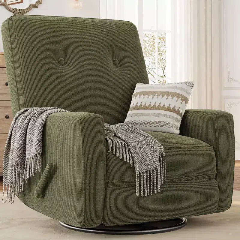Fauteuil inclinable de chambre d'enfant, fauteuil à bascule pivotant à 360°, avec dossier et repose-pieds réglables, pour salons, chambres à coucher