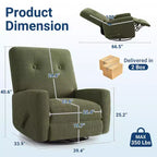 Fauteuil inclinable de chambre d'enfant, fauteuil à bascule pivotant à 360°, avec dossier et repose-pieds réglables, pour salons, chambres à coucher