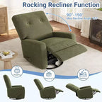 Fauteuil inclinable de chambre d'enfant, fauteuil à bascule pivotant à 360°, avec dossier et repose-pieds réglables, pour salons, chambres à coucher
