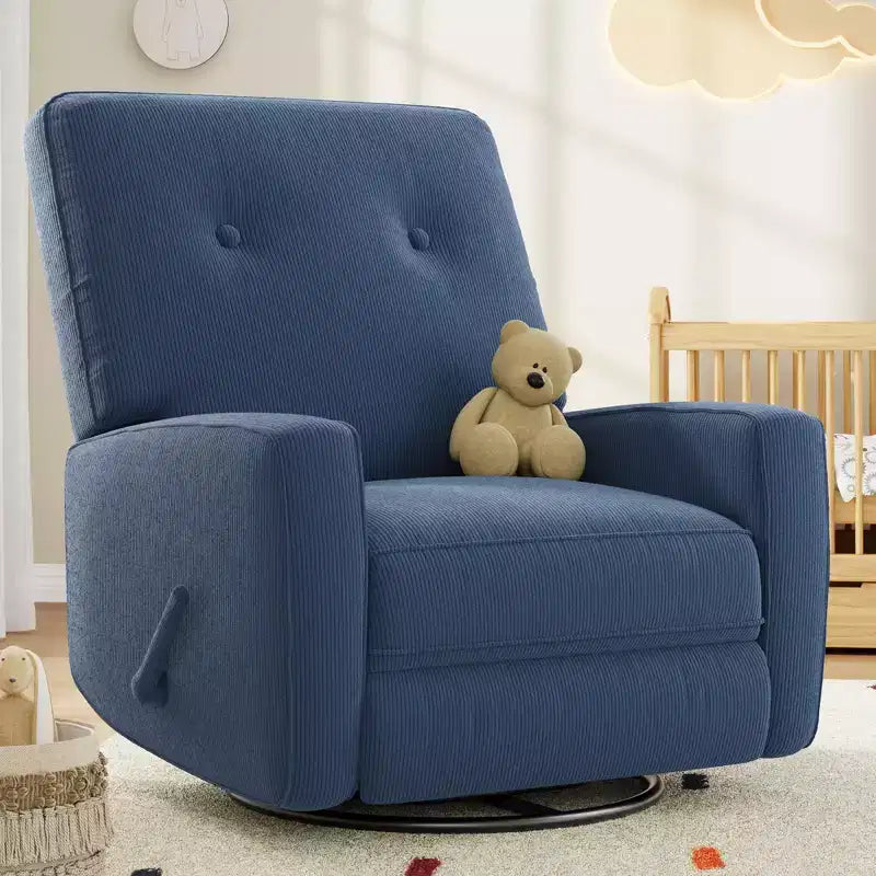 Fauteuil inclinable de chambre d'enfant, fauteuil à bascule pivotant à 360°, avec dossier et repose-pieds réglables, pour salons, chambres à coucher