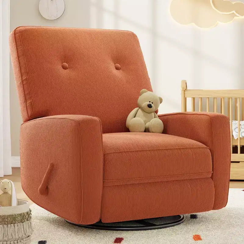 Fauteuil inclinable de chambre d'enfant, fauteuil à bascule pivotant à 360°, avec dossier et repose-pieds réglables, pour salons, chambres à coucher