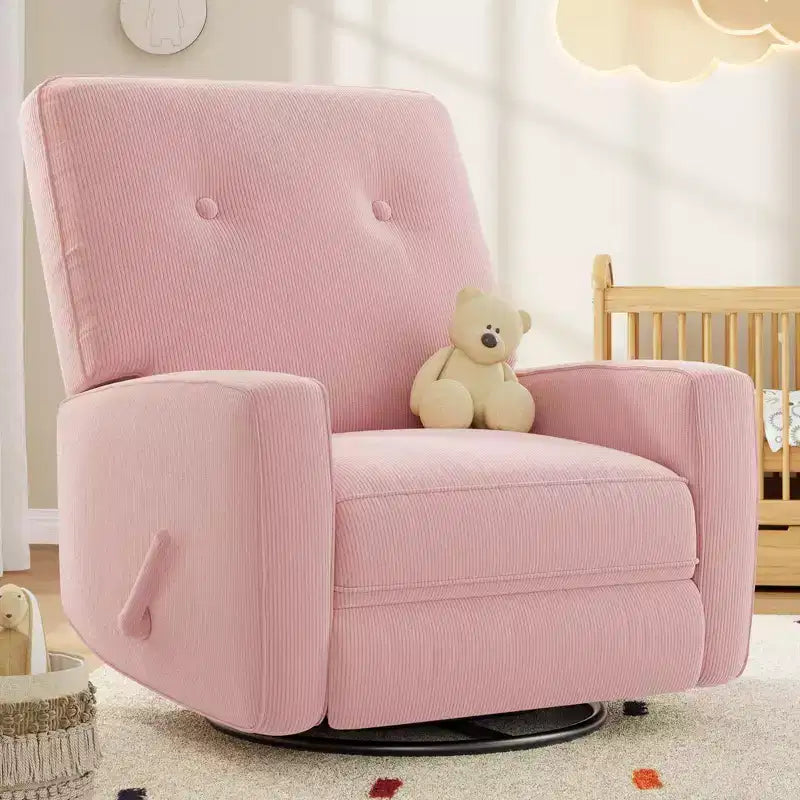Fauteuil inclinable de chambre d'enfant, fauteuil à bascule pivotant à 360°, avec dossier et repose-pieds réglables, pour salons, chambres à coucher