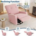 Fauteuil inclinable de chambre d'enfant, fauteuil à bascule pivotant à 360°, avec dossier et repose-pieds réglables, pour salons, chambres à coucher