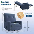 Fauteuil inclinable de chambre d'enfant, fauteuil à bascule pivotant à 360°, avec dossier et repose-pieds réglables, pour salons, chambres à coucher