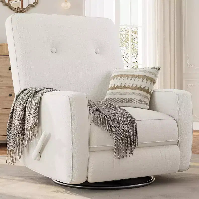 Fauteuil inclinable de chambre d'enfant, fauteuil à bascule pivotant à 360°, avec dossier et repose-pieds réglables, pour salons, chambres à coucher