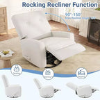 Fauteuil inclinable de chambre d'enfant, fauteuil à bascule pivotant à 360°, avec dossier et repose-pieds réglables, pour salons, chambres à coucher