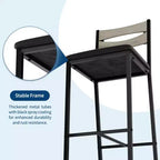 Ensemble table de salle à manger 3 pièces pour 2, ensemble table de bar hauteur comptoir avec 3 étagères de rangement, table de cuisine avec 2 chaises rembourrées pour salon, noir