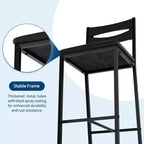 Ensemble table de salle à manger 3 pièces pour 2, ensemble table de bar hauteur comptoir avec 3 étagères de rangement, table de cuisine avec 2 chaises rembourrées pour salon, noir