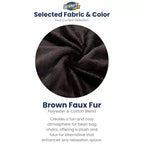 Pouf géant lavable en mousse de 152 cm, recouvert de fausse fourrure, marron