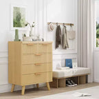 Commode moderne bohème Kerri à 5 tiroirs avec façade à motif ondulé