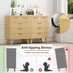 Commode moderne bohème Kerri à 5 tiroirs avec façade à motif ondulé