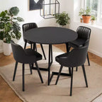 Table à manger ronde moderne de 36 pouces avec piètement en croix stable pour petits espaces et cuisine