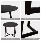Table à manger ronde moderne de 36 pouces avec piètement en croix stable pour petits espaces et cuisine