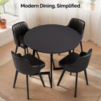 Table à manger ronde moderne de 36 pouces avec piètement en croix stable pour petits espaces et cuisine