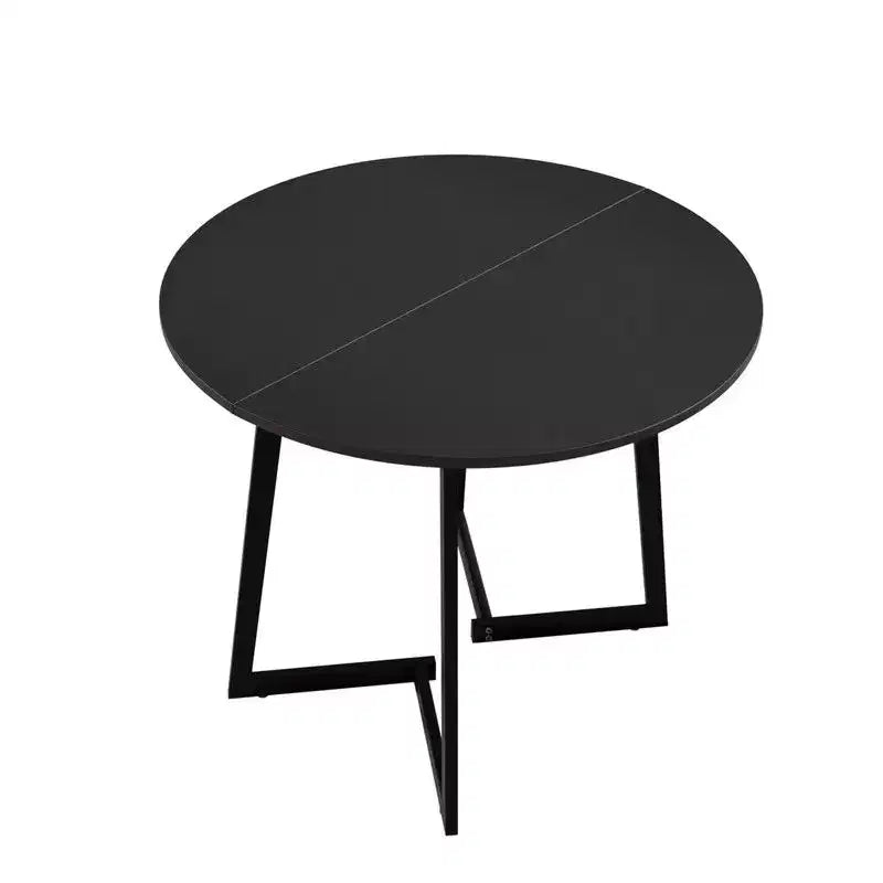 Table à manger ronde moderne de 36 pouces avec piètement en croix stable pour petits espaces et cuisine