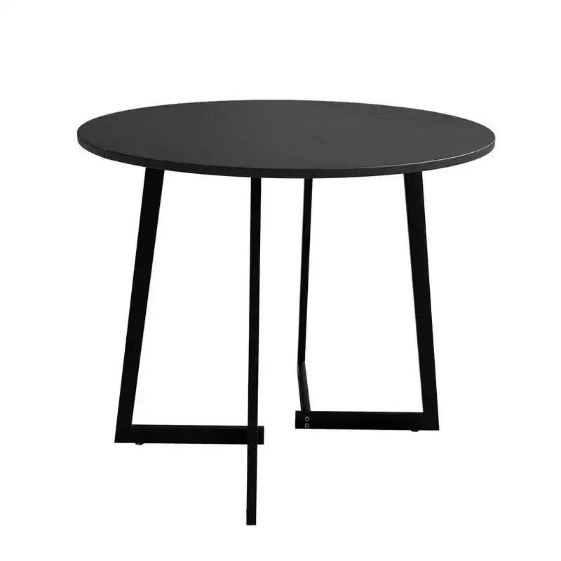 Table à manger ronde moderne de 36 pouces avec piètement en croix stable pour petits espaces et cuisine