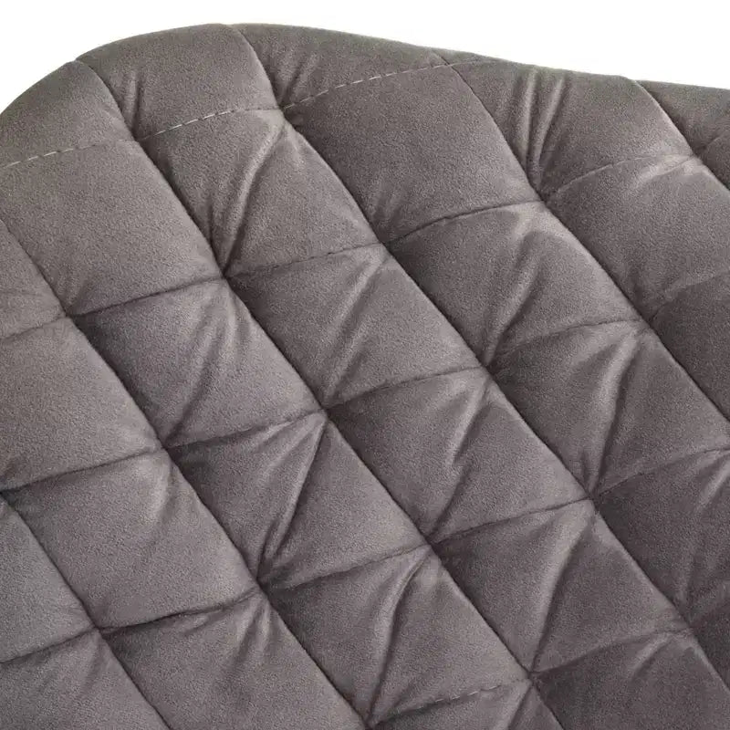 Fauteuil Lounge Sense Mid Century Modern en Velours Gris : Revêtement en velours, design mid-century, pieds en bois d'hévéa