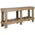 Susandeer Sofa and Console Table Brown - Signature Design by Ashley: Modern Entryway, Open Shelf Storage