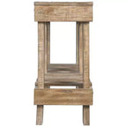 Canapé et table console marron – Entrée moderne, rangement avec étagère ouverte