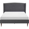 Elmhurst Upholstered Wing Bed Frame Gray - Finch