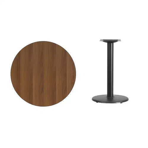 Plateau de table rond en stratifié de 30 pouces avec pied de table rond de 18 pouces de hauteur