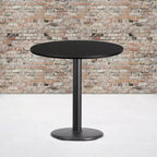 Plateau de table rond en stratifié de 30 pouces avec pied de table rond de 18 pouces de hauteur
