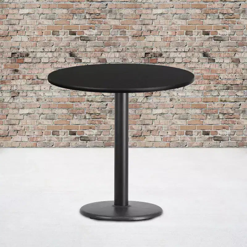 Plateau de table rond en stratifié de 30 pouces avec pied de table rond de 18 pouces de hauteur