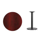 Plateau de table rond en stratifié de 30 pouces avec pied de table rond de 18 pouces de hauteur