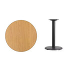 Plateau de table rond en stratifié de 30 pouces avec pied de table rond de 18 pouces de hauteur