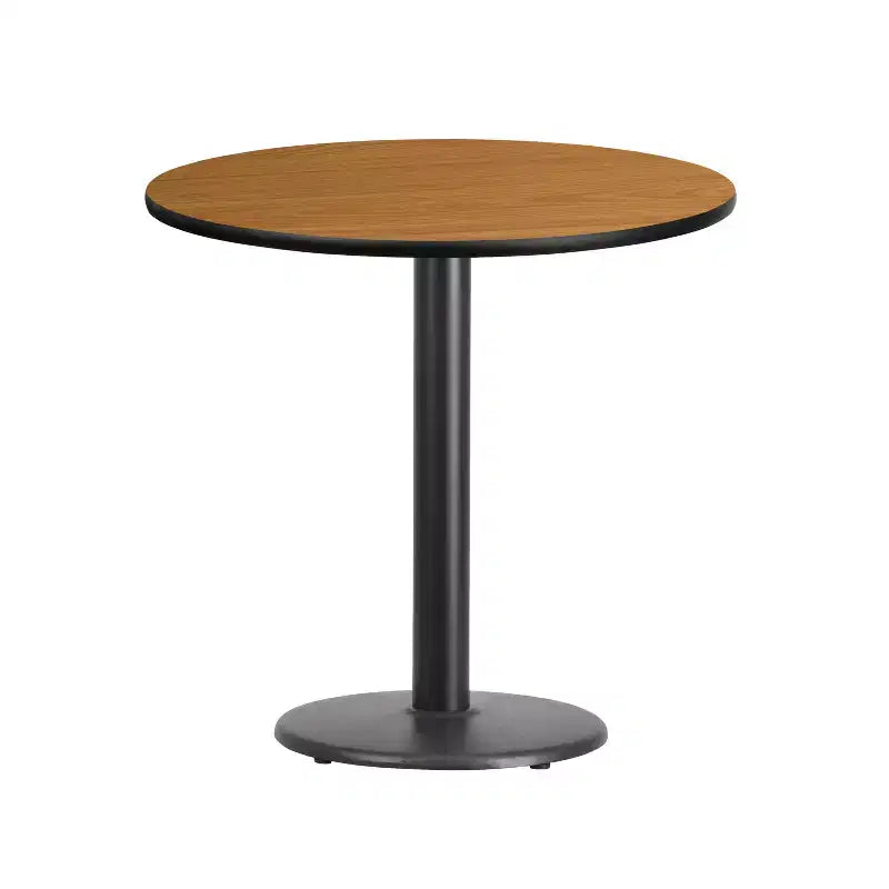 Plateau de table rond en stratifié de 30 pouces avec pied de table rond de 18 pouces de hauteur