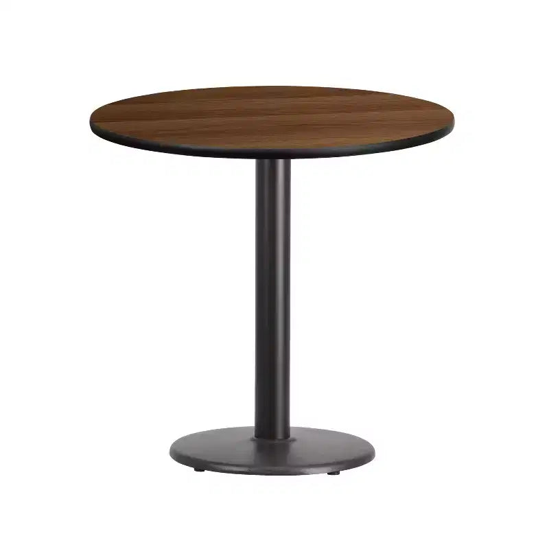 Plateau de table rond en stratifié de 30 pouces avec pied de table rond de 18 pouces de hauteur