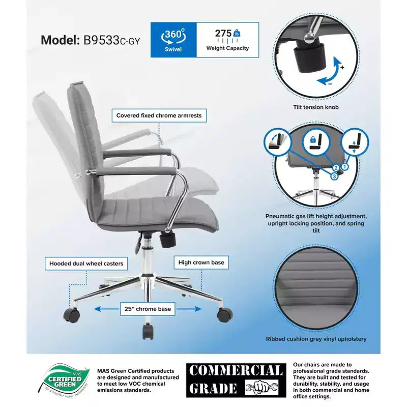 Chaise de bureau en vinyle