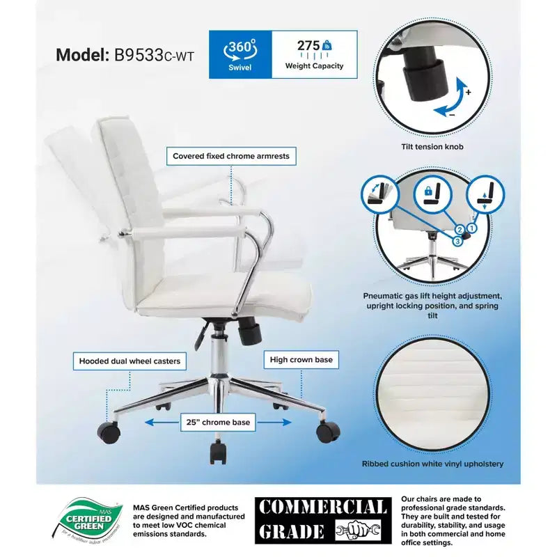 Chaise de bureau en vinyle