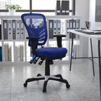 Chaise de bureau ergonomique exécutive multifonctionnelle en maille avec dossier mi-haut et accoudoirs réglables