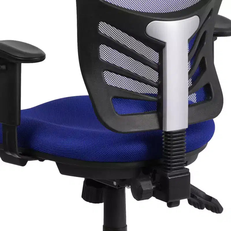 Chaise de bureau ergonomique exécutive multifonctionnelle en maille avec dossier mi-haut et accoudoirs réglables
