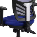 Chaise de bureau ergonomique exécutive multifonctionnelle en maille avec dossier mi-haut et accoudoirs réglables