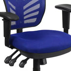 Chaise de bureau ergonomique exécutive multifonctionnelle en maille avec dossier mi-haut et accoudoirs réglables
