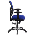 Chaise de bureau ergonomique exécutive multifonctionnelle en maille avec dossier mi-haut et accoudoirs réglables